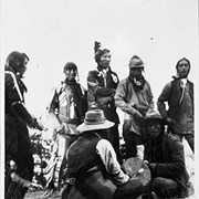 Cover image of (L-R) unknown, Morley Beaver, John House (Suwatâga Ktûze), unknown